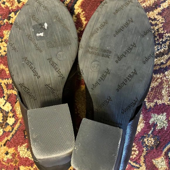 *ANTELOPE* Genuine Leather 903 Hi Banded Block Heel Black Shoes - Size 6.5 - Picture 14 of 16